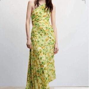 Commense One Shoulder Pleated Maxi Dress
